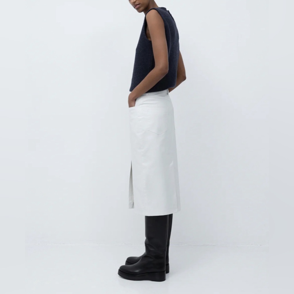 KASSL Editions 5-Pocket Skirt - Oil White - Picture 3 of 5